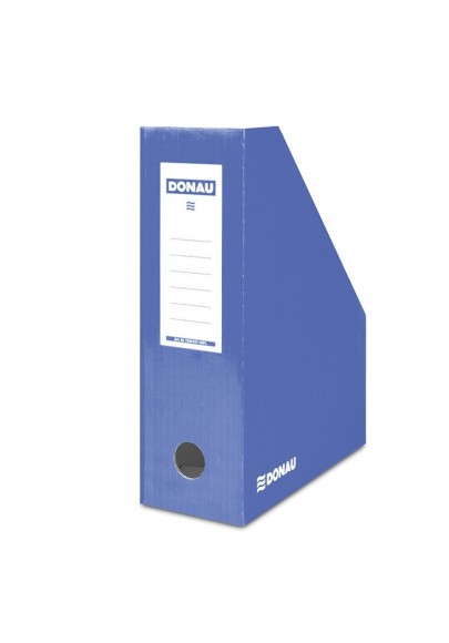 Pojemnik na dokumenty donau, karton, ścięty, a4/100mm, lakierowany, niebieski