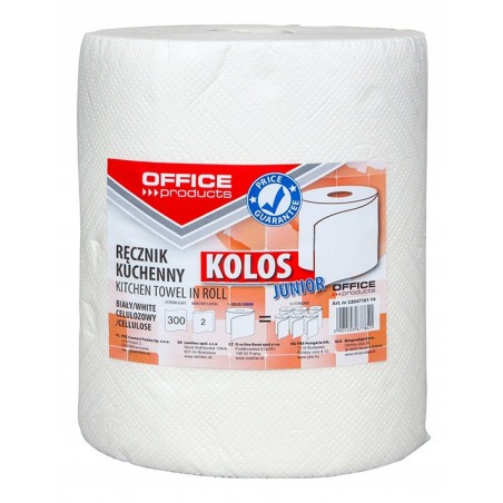 Ręczniki kuchenne celulozowe OFFICE PRODUCTS Kolos Junior, 2-warstwowe, 300 listków, 60m, białe