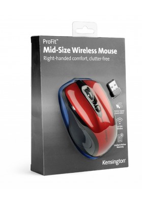 Myszka komputerowa KENSINGTON Pro Fit™ Mid-Size, bezprzewodowa, czerwona