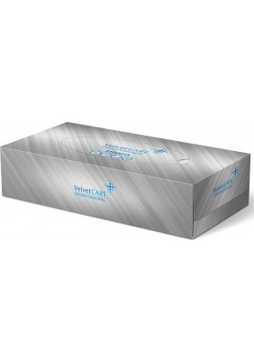 Chusteczki kosmetyczne celulozowe VELVET Professional Box, 2-warstwowe, 100 listków, biały