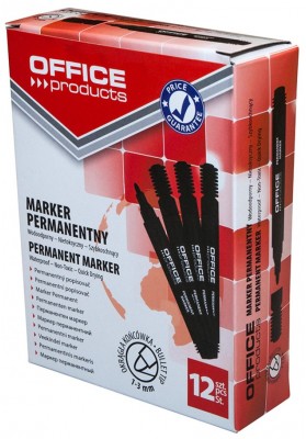 Marker permanentny office products, okrągły, 1-3mm (linia), czarny