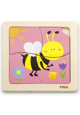 VIGA Poręczne Drewniane Puzzle Pszczoła