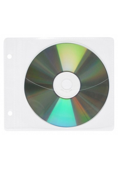 Koperty na płyty cd/dvd office products, do wpinania, pp, 10szt., transparentny